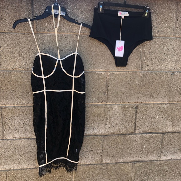 L'ATISTE Other - NWT LATISTE Sexy Black Lace Slip+ Undies Dress SZS